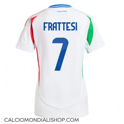 Maglie da calcio Italia Davide Frattesi #7 Seconda Maglia Femminile Europei 2024 Manica Corta